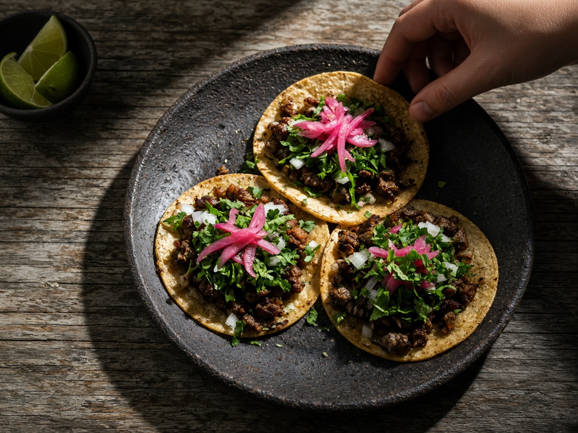 Austin restaurant food photography of street tacos