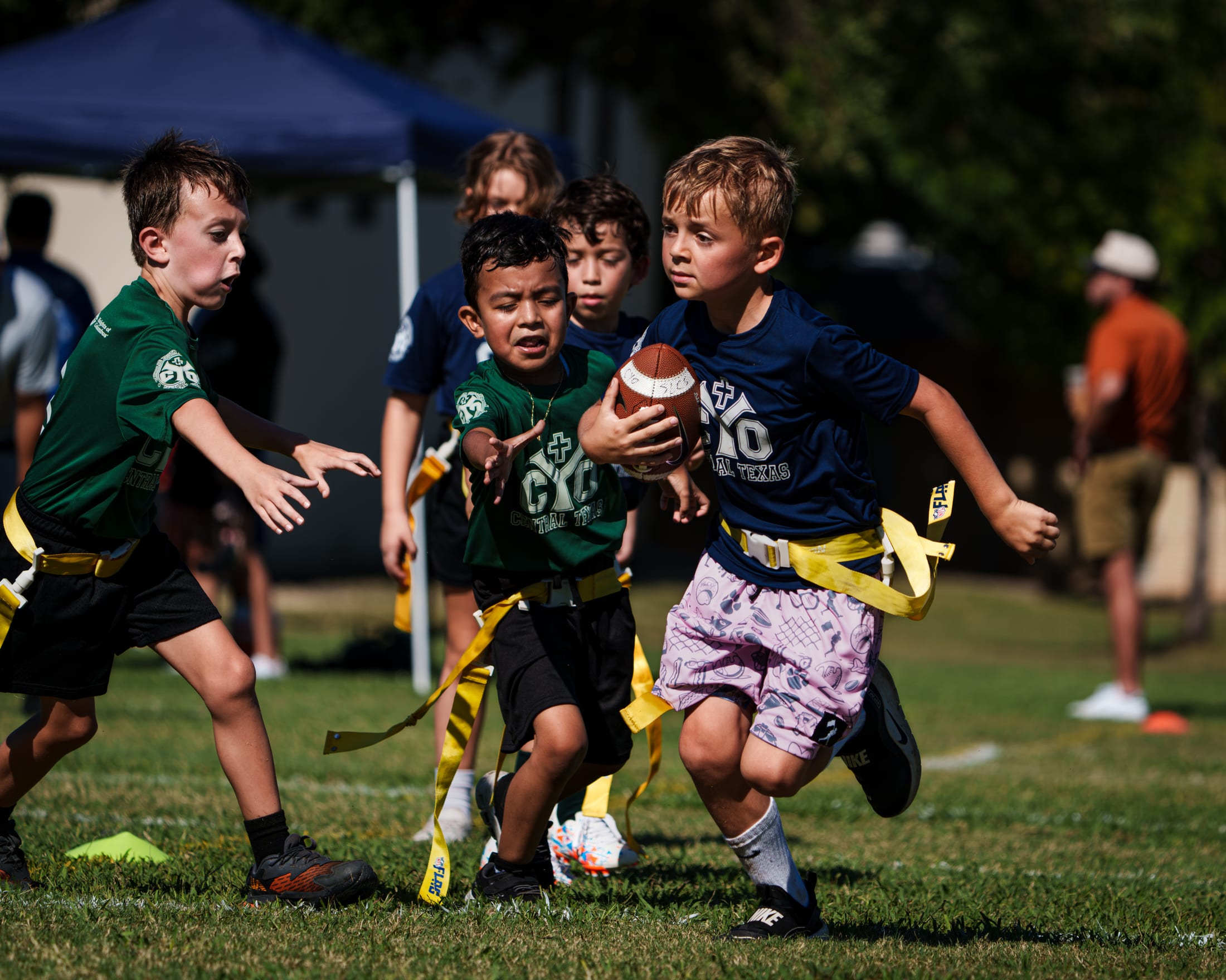 Children's flag football.